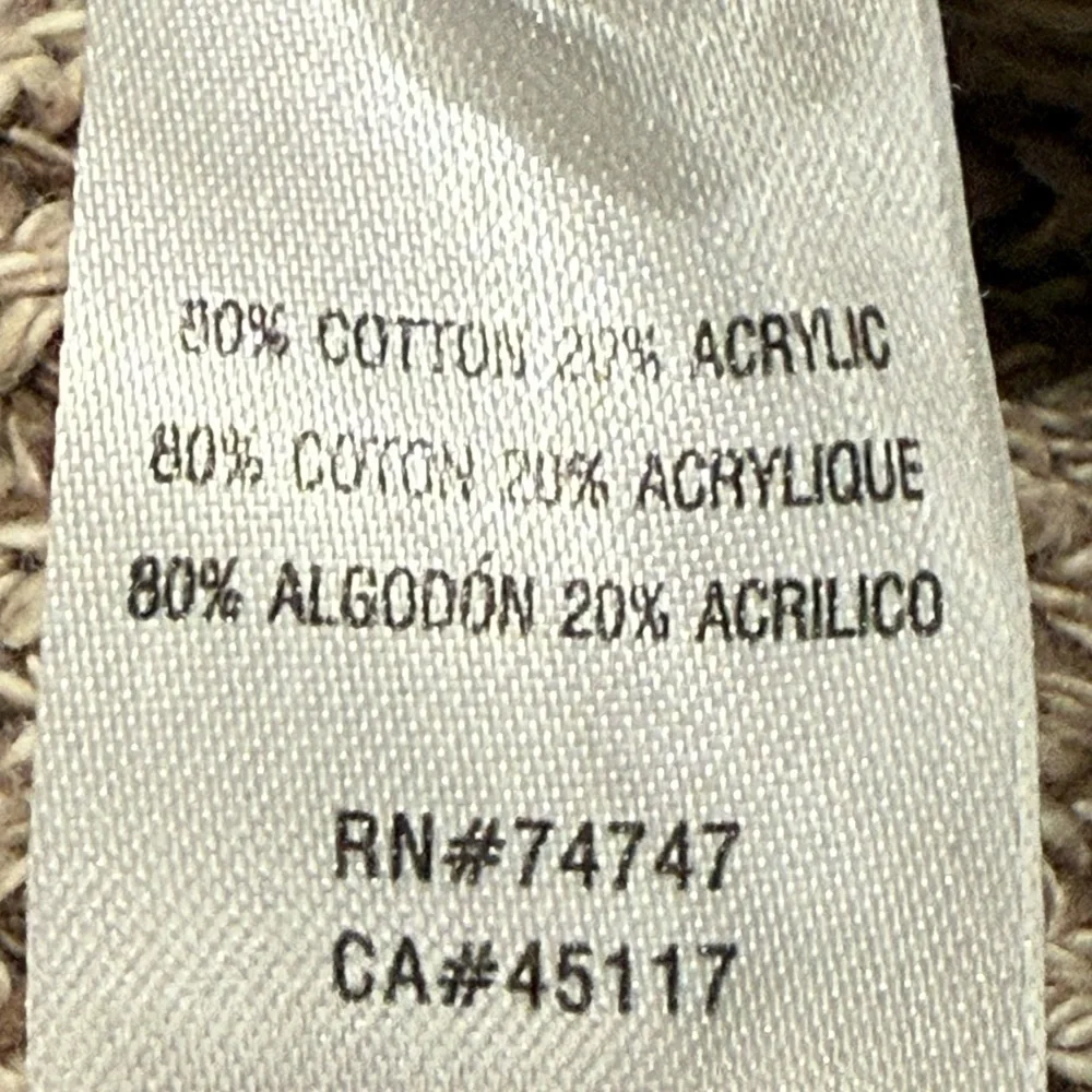 Red Head Beige Herringbone Pullover 1/4 Button Lightweight Sweater Size Small